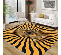 Evil Eye Rug - Yellow and Black Psychedelic Small Rugs for Bedroom 60x90, Abstract artistic Floor Mat Soft Washable Non Slip Indoor Mats, Evil Eye Room Decor