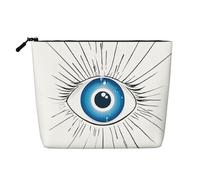 Evil Eye Single Layer Linen Like Makeup Bag, Lightweight and Cute, Easy to Use
