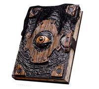 Evil Eye Spell Book - Handmade Book of the Damned Halloween Decor, Realistic Necronomicon Evil Eye Book Witch Decoration | Spooky Black Grimoire with Demon Eyes for Halloween Seasonal Prop