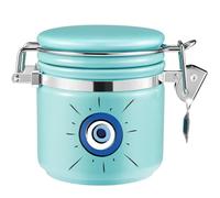 Evil Eye Stash Jar Half Oz (250ml), Odor Smell Proof Jar Airtight Container Keep Herbs Fresh Storage, Stash Jar Air Tight Container Ceramic, Turkish Blue Eye Nazar Decor Witchcrafts Ritual Accessories
