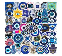 Evil Eye Stickers Pack of 50 Waterproof Aesthetic Blue Stickers for Laptop Scrapbook Snowboard Bumper Water Bottles Skateboard Computer Car Vinyl Nazar Sticker for Adults Teenagers