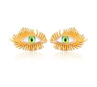 Evil Eye Stud Earrings for Women Fashion Eye Eyelash Statement Stud Earrings Vintage Eye Earrings for Women Jewelry Gifts, Zinc, Rhinestone