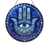 Evil Eye Sun Catchers for Windows, Stained Glass Style Sun Catcher, Mystic Window Hanging Ornament, Painted Evil Eye Suncatcher, Acrylic Suncatchers for Windows, Garden & Balcony