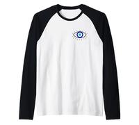 Evil Eye Symbol for Protection a Minimalist Nazar Design Raglan Baseball Tee