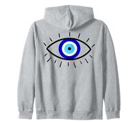 Evil Eye Symbol for Protection a Minimalist Nazar Design Zip Hoodie