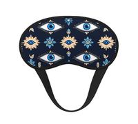 Evil Eye Symbols Blackout Sleep Mask - Soft Adjustable Eye Mask for Full Light Blocking, Deep Sleep, Travel & Relaxation
