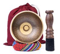 Evil Eye Tibetan Singing Bowl-Meditation Bowl with Cushion, Mallet and Carry Bag-Handcrafted in Nepal- best for Yoga, Chakra Healing, Mindfulness, and Stress Relief-Spiritual Gifts for Women and Men