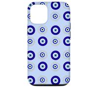 Evil Eye Turkish Arabesque Eyeball Pattern Pastel Blue Case for iPhone 12/12 Pro