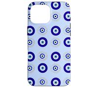 Evil Eye Turkish Arabesque Eyeball Pattern Pastel Blue Case for iPhone 16 Pro Max