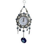 Evil Eye Turkish Nazar Amulet Wall Hanging Clock - Lucky Eye Decor (11 x 26 cm)