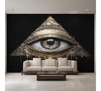 Evil Eye Wallpaper, Mystery All Seeing Eye Wall Mural for Living Room, Non-Woven Wall Paper for Bedroom 450X315cm, Photo Wallpaper Home Decor EL&D50