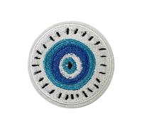 Evil Eye White and Blue Patch - Protective Symbol Iron On Embroidery Badge (6.5cm)