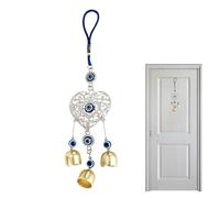 Evil Eye Wind Chime - Butterfly Wind Chimes with Bells | Blue Evil Eye Amulet Wind Chimes Outdoor Hangable Decor | Creative Butterfly Car Pendant | Car Evil Eye Decor Wind Chimes for Car Kitchen Home