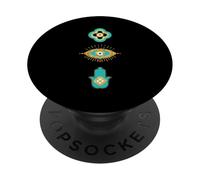 Evil Eye Yellow Eyelashes Hamsa Hand Curse Protection PopSockets Adhesive PopGrip