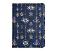 Evil Eyes Art Leather Passport and Vaccine Card Holder Combo Travel Documents Organizer Protector Passport Holder Case for Travel Essential Waterproof