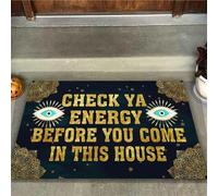 Evil Eyes Check Ya Energy Before You Come in This House Doormat Front Door Welcome Doormat Entryway Floor Mat Funny Doormat,Housewarming Gifts Welcome Mat 36X24 Inch