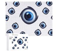 Evil Eyes Jigsaw Puzzle Challenging Fun Puzzle Wooden Jigsaw Puzzles for Adults Families 500 PCS