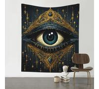 Evil Eyes Magic Talisman Gold Tapestry Wall Hanging 130x150cm 60x51in