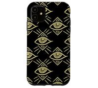 Evil Eyes Pattern Black All Seeing Third Chakra Eye Talisman Case for iPhone 11