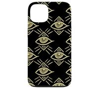 Evil Eyes Pattern Black All Seeing Third Chakra Eye Talisman Case for iPhone 13