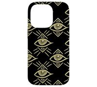 Evil Eyes Pattern Black All Seeing Third Chakra Eye Talisman Case for iPhone 14 Pro