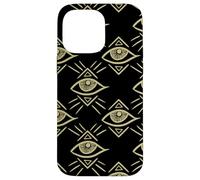 Evil Eyes Pattern Black All Seeing Third Chakra Eye Talisman Case for iPhone 14 Pro Max