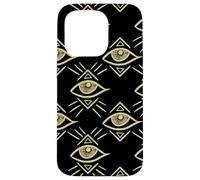 Evil Eyes Pattern Black All Seeing Third Chakra Eye Talisman Case for iPhone 15 Pro