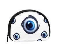 Evil Eyes Pattern Coin Purse with Zipper Mini Coin Pouch Small Change Wallet for Men Women Coin Bag Personalized Credit Card Bags Everything Storage Pouch for Headset ID Key Lipstick
