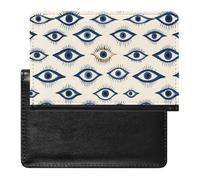 Evil Eyes Pattern Passport Holder Cover Slim Wallet with ID Card Slot Case Protector for Women Men