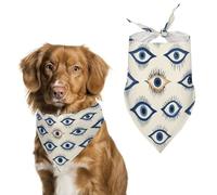 Evil Eyes Pattern Pet Triangle Adjustable Bandana Comfortable Bibs Puppy Scarfs Washable Kerchief for Small Medium Pets