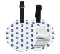 Evil Eyes Print 1/2pcs Luggage Tags,Round Leather Travel Suitcase Labels with Privacy Name Address Card