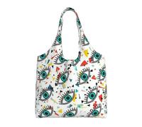 Evil Eyes Print Canvas Tote Bags for Women Reusable Grocery Bag Large Gym Canvas Cloth Pouchportable Shopping Handbag