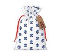 Evil Eyes Print Christmas Bag Drawstring Bags For Holiday Presents Xmas Sack Party Decor Gift