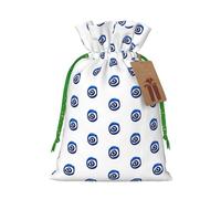 Evil Eyes Print Christmas Drawstring Gift Bags Holiday Present Sack Xmas Decor Reusable Pouches