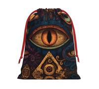 Evil Eyes Print Drawstring Gift Bag Durable And Versatile, Perfect For Festive Occasions