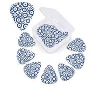 Evil eyes Print Guitar Picks 12 Pack Guitar Plectrums with Storage Box Bass Picks For Acoustic Guitar Bass Electric Ukulele Includes 0.46mm, 0.71mm, 0.96mm