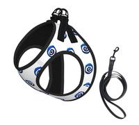 Evil Eyes Print Harness Leash Set For Cats And Dogs, Reflective Adjustable, Soft Breathable Mesh Vest With Escape-Proof Lead, For Small Pets And Kitten Puppies