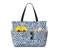 Evil Eyes Print Large Capacity Beach Travel Bag, Waterproof Beach Tote Bag with Zip and Pocket, Tote Bags for Traveling, Shopping, Pool