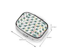 Evil Eyes Print Pill Box 2 Compartment Medicine Pill Case,Portable for Pocket Or Purse Pill Box Decorative Metal Medicine Organizer