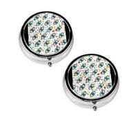 Evil Eyes Print Pill Box 3 Compartment Medicine Pill Case,Portable for Pocket Or Purse Pill Organizer Decorative Metal Medicine Vitamin Organizer Unique Gift