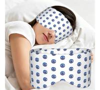 Evil Eyes Print Sleeping Mask Wide Band Reversible Light Blocking Travel Cover