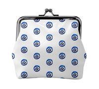 Evil Eyes. Print Women's Microfiber Leather Kiss Lock Coin Purse, Mini Wallet for Cards and Lipstick