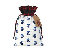 Evil Eyes Print Xmas Drawstring Gift Bags Reusable Christmas Bags Birthday For Wrapping Needs