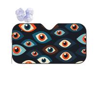 Evil Eyes Printed Car Windshield Sun Shade Water Protection Sun Visor Foldable Car Windshield Sunshades For Hatchbacks Automotive Vehicle 70x130cm