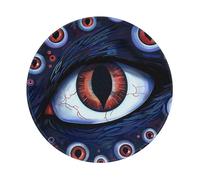 Evil Eyes Prints Round Mouse Pad 2 PCS,Non-Slip Rubber Base Mousepad Mouse Mat for Laptop Computer Office 7.9 x 7.9 Inch