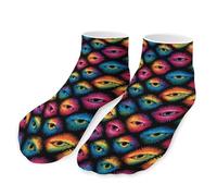 Evil Eyes Psychedelic Tie Dye Men's Ankle Low Socks 1 Pair No Show Sock Low-Cut Athletic Socks for Women