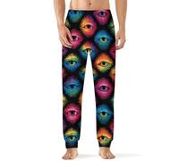 Evil Eyes Psychedelic Tie Dye Men's Pajama Pants Lightweight Pjs Bottoms Lounge Pants Sleepwear Soft