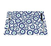 Evil eyes PVC Placemats for Kitchen Dining Table Sets, 1 PCS of 12" x 18"(30 x 45 cm) Woven Plate Mats.