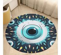 Evil Eyes Round Area Rug - Non-Slip Circle Doormat for Entryway, Washable Low-Profile Throw Rugs for Living Room, Bedroom, Office, Kitchen, Stain Resistant Floor Mat 90 * 90cm