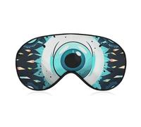 Evil Eyes Sleep Mask for Women Men Side Sleeper Eye Cover with Adjustable Strap Soft Breathable Blackout Mask Slip-Free Deep Sleeping Travel Essentials